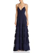 Fame And Partners Rosen Tiered-pleat Gown
