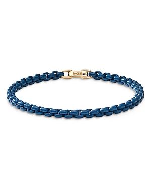David Yurman 18k Yellow Gold & Stainless Steel Bel Aire Navy Chain Bracelet