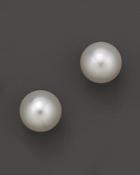 14k Yellow Gold Cultured White South Sea Pearl Stud Earrings