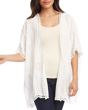 Karen Kane Crochet Trim Open-front Kimono