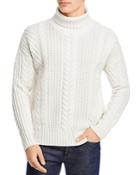 Boss Nannos Cable Knit Turtle Neck Wool Sweater