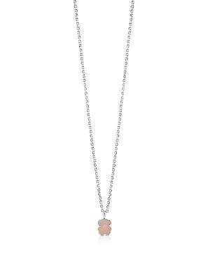 Tous Mini Pink Quartz Bear Necklace, 18