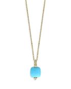 Bloomingdale's Turquoise & Diamond Pendant Necklace In 14k Yellow Gold, 18 - 100% Exclusive