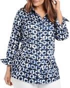 Nic + Zoe Plus Stretch Shibori Blouse