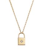 Zoe Chicco 14k Yellow Gold Padlock Pendant Necklace With Diamond, 16