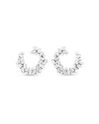 Suzanne Kalan 18k White Gold Diamond Round-cut & Baguette Sideways Spiral Drop Earrings