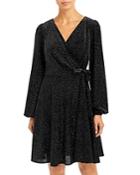 Karl Lagerfeld Paris Glitter Knit Faux Wrap Dress