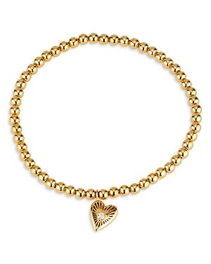 Ajoa By Nadri Heart Charm Stretch Bead Bracelet