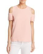 Cooper & Ella Mila Scallop Cold-shoulder Top