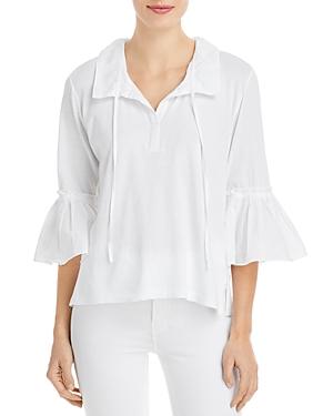 Kobi Halperin Cala Tie Front Ruffled Top