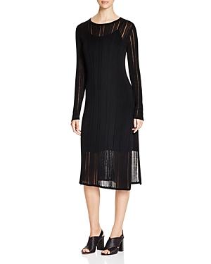 Eileen Fisher Sheer Stripe Knit Midi Dress