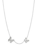 Bloomingdale's Pave Diamond Butterfly Necklace In 14k White Gold, 16-18 - 100% Exclusive