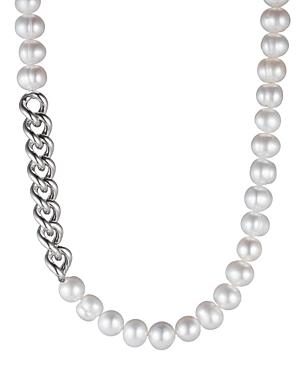 Carolee Cultured Freshwater Pearl & Chain Necklace In Sterling Silver, 14