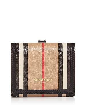 Burberry Luna Icon Stripe Leather French Wallet