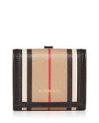 Burberry Luna Icon Stripe Leather French Wallet