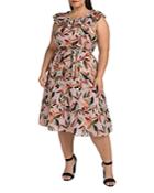 Daniel Rainn Plus Ruffled Midi Dress