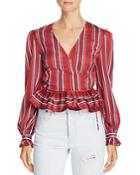 The Fifth Label Striped Wrap Top