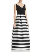 Js Collections Striped-skirt Gown