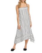 Dkny Striped Linen Cami Midi Dress