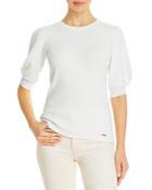 T Tahari Ribbed Blouson Elbow Sleeve Pullover Sweater