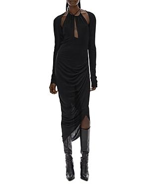 Helmut Lang Long Sleeve Halter Neck Midi Dress