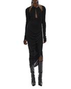 Helmut Lang Long Sleeve Halter Neck Midi Dress