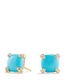 David Yurman Chatelaine Earrings With Turquoise And Diamonds In 18k Gold