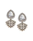 Tory Burch Crystal & Mother Of Pearl Clip-on Earrings