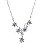 Pandora Necklace - Sterling Silver & Cubic Zirconia Forget Me Not, 17.7