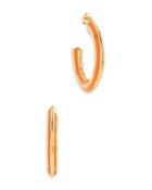 Sterling Forever Faven Color Stripe Retro C Hoop Earrings In 14k Gold Plated