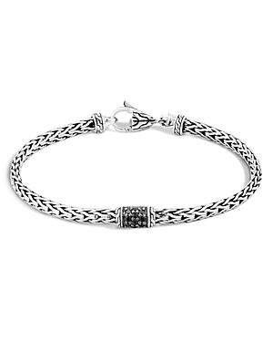 John Hardy Limited Edition Classic Chain Sterling Silver Lava Slim Chain Bracelet With Black Sapphire