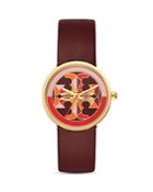 Tory Burch Reva Leather Strap Watch, 36mm