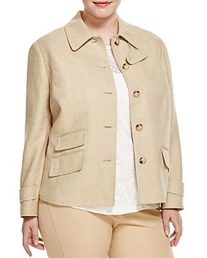 Lauren Ralph Lauren Plus Linen Blend Herringbone Jacket