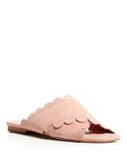 Isa Tapia Ana Maria Suede Scalloped Slide Sandals