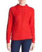 Marled X Olivia Culpo Cable-knit Button Sweater