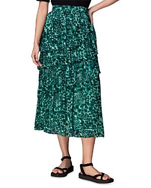 Whistles Watercolor Wildcat Midi Skirt