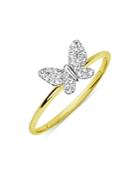 Meira T 14k White Gold & Yellow Gold Diamond Butterfly Ring