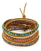 Chan Luu Special Stones Wrap Bracelet In 18k Gold-plated Sterling Silver & Sterling Silver