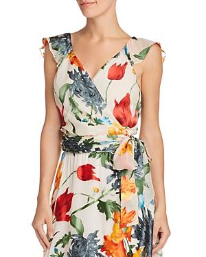 Alice + Olivia Nicole Floral Cropped Wrap Top