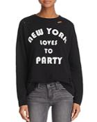 Michelle By Comune New York Party Distressed Sweatshirt - 100% Exclusive