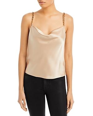 Alice And Olivia Harmon Chain Strap Satin Camisole Top