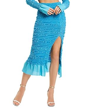 Herve Leger Puckered Ruffle-trim Skirt