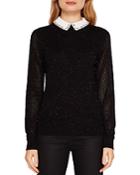 Ted Baker Helin Embellished-collar Sparkle Sweater
