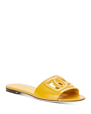 Dolce & Gabbana Women's D & G Leather Flat Slide Sandals