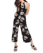1.state Floral-print High-neck Jumpsuit