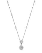 Diamond Station And Flower Burst Pendant Necklace In 14k White Gold, .80 Ct. T.w. - 100% Exclusive