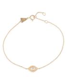 Adina Reyter 14k Yellow Gold Groovy Diamond Evil Eye Charm Bracelet