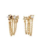 Karl Lagerfeld Paris Mini Rocky Multi-charm Chain Swag Earrings