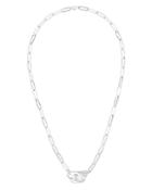 Dinh Van 18k White Gold Menottes Chain Link Necklace With Diamonds, 17.3