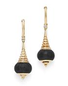 Olivia B 14k Yellow Gold Diamond & Matte Black Onyx Drop Earrings - 100% Exclusive